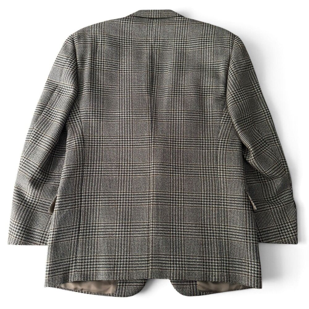 Corneliani Harry Rosen Blazer Men 38R/ 48IT Brown Glen Plaid Wool Cupro Italy - Picture 8 of 16